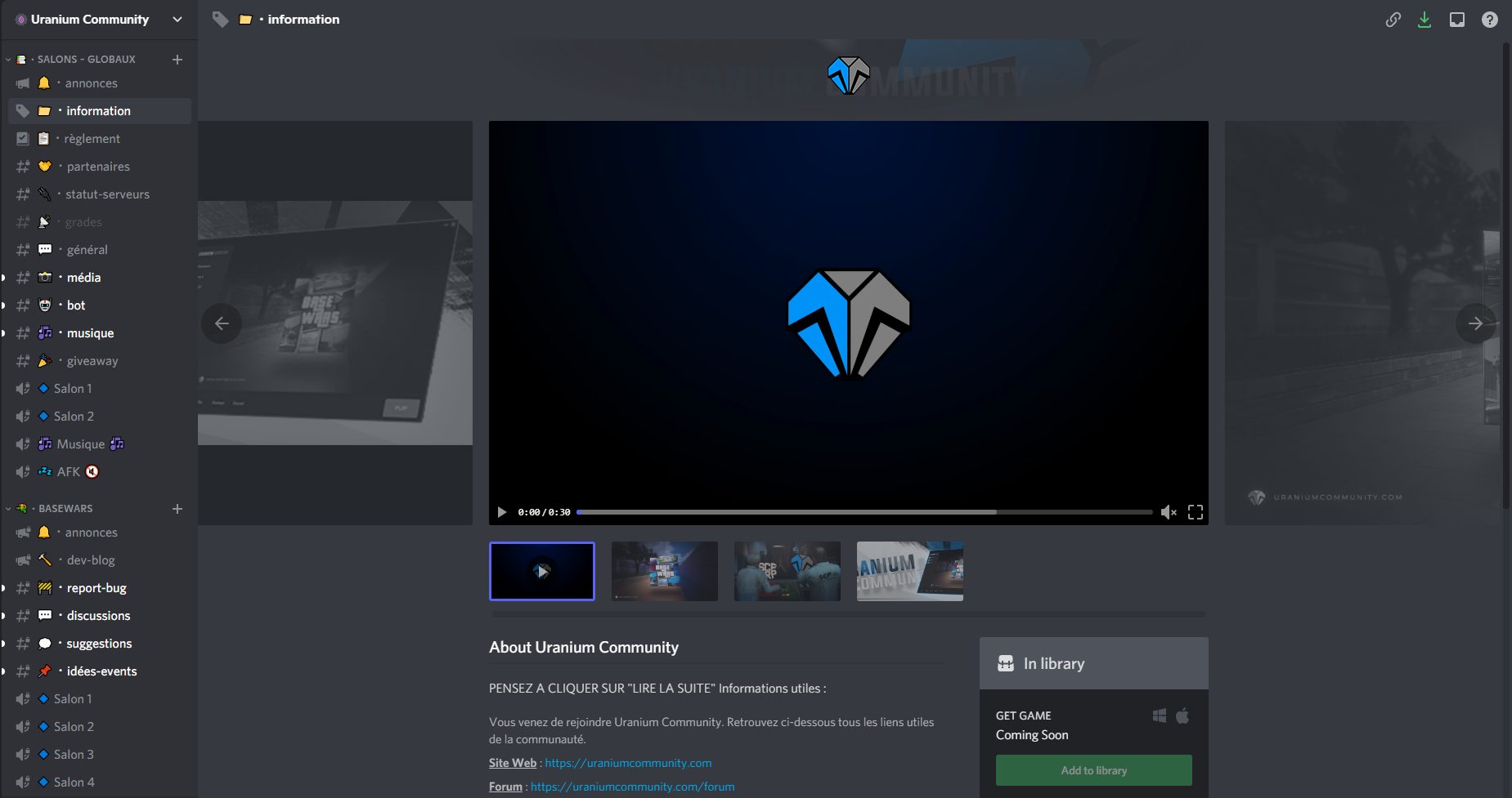 Communauté Uranium sur Discord